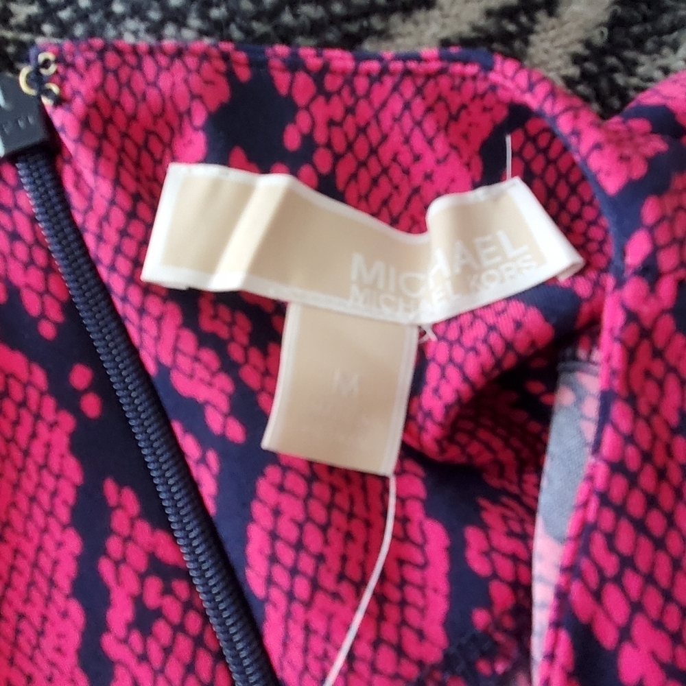 NWT~ Michael Kors Pink Navy Python Snake Print Sh… - image 15